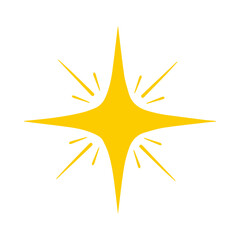 Fototapeta premium Simple yellow sparkling star icon
