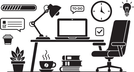 Obraz premium A well-organized office workspace with modern design elements