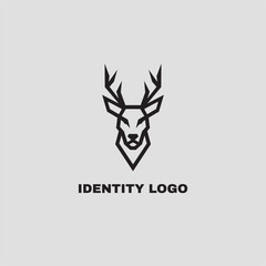 Obraz premium Stylized Elegant Deer Head Logo Template. Deer Logo Mascot Vector Illustration