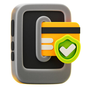 secure payment 3d render icon, hat illustration