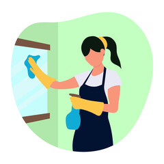 Person Cleaning Concept Illustration