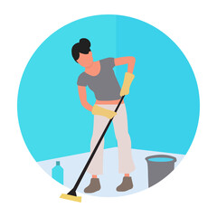 Person Cleaning Concept Illustration
