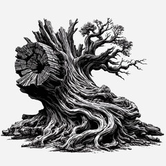 illustration of an ancient fossil tree