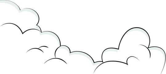 Stylized cartoon white cloud border © Little Puppy