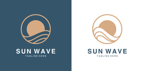 Sun wave abstract logo design