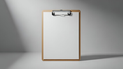 Clipboard with Blank Paper &mdash; Office and Business Concept