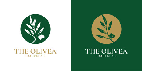 Olive branch natural oil logo design
