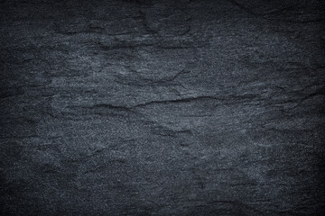 Dark grey black slate stone background or texture