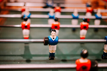 Classic Foosball Game Table Player Figure Close-up