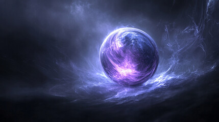 Abstract glowing orb with swirling patterns, softly illuminated against dark and light backgrounds, creating a mesmerizing, artistic, and visually dynamic effect