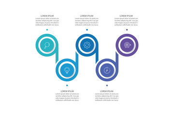 Vector Infographic label design template with icons and 5 options or steps. for your business data. Vector Illustration.