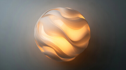 Abstract glowing orb with swirling patterns, softly illuminated against dark and light backgrounds, creating a mesmerizing, artistic, and visually dynamic effect