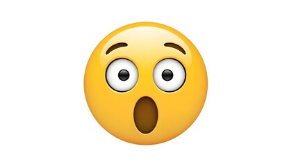 Fototapeta premium Surprised Emoji Face with Wide Open Mouth and Eyes - A Symbol of Shock and Astonishment