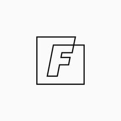 f letter mark square logo vector icon illustration