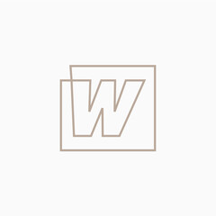 w letter mark square logo vector icon illustration