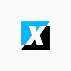 x letter mark square logo vector icon illustration