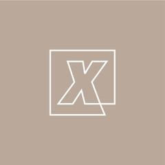 x letter mark square logo vector icon illustration