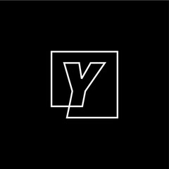 y letter mark square logo vector icon illustration