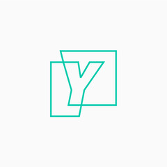 y letter mark square logo vector icon illustration