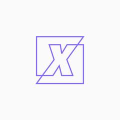 x letter mark square logo vector icon illustration
