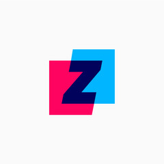 z letter mark square logo vector icon illustration