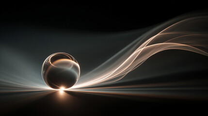 Abstract glowing orb with swirling patterns, softly illuminated against dark and light backgrounds, creating a mesmerizing, artistic, and visually dynamic effect