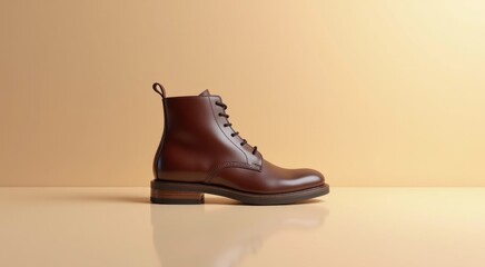 Brown boots on a table