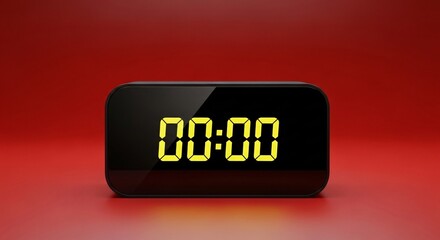 Digital Timer Clock Display Showing Zero Seconds on Black Background for Time Management and Countdown Applications
