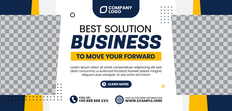 Best solution business to move. Business horizontal banner template