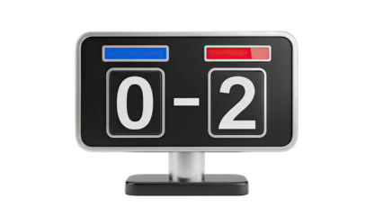 Sports Scoreboard Showing 0-2