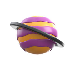 Premium 3d icon of saturn planet with detailed rings design © CreativeStudio