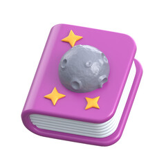 Simple 3d icon of space book for education learning concepts