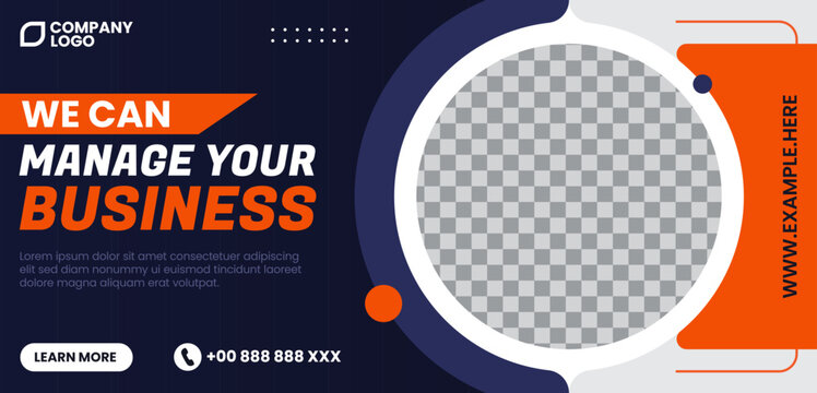 We can manage your business. Business horizontal banner template