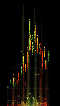 stock exchange graph on black background