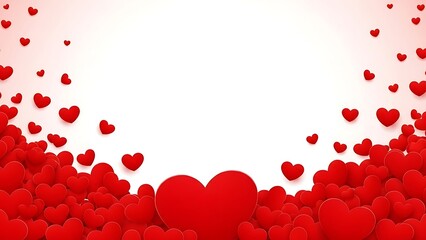 Red hearts filling the frame valentine’s day background with love and affection romantic template banner poster design