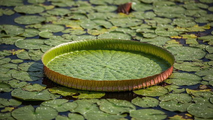 Water Lily Pad Closeup in Pond.