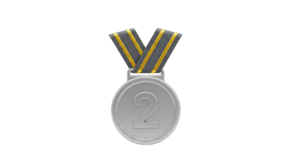 Silver medal with ribbon