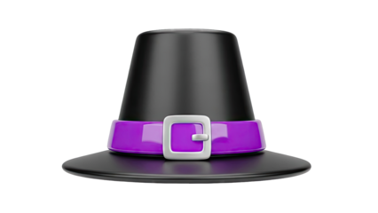 Pilgrim Hat with Purple Band and Silver Buckle