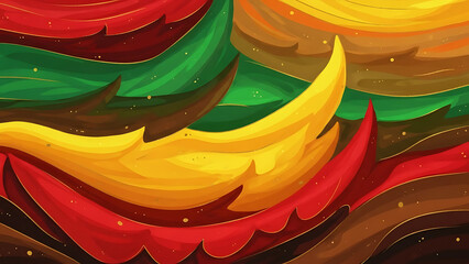 Abstract colorful background with flowing curved shapes in warm autumn tones