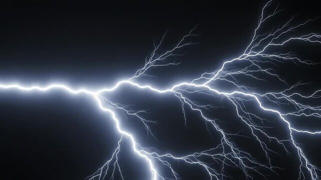 Dynamic Power: A raw display of nature's formidable energy, electrifying the dark canvas with a network of radiant light, illustrating the sheer intensity of a thunderstorm.
