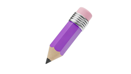 Purple Pencil with Pink Eraser