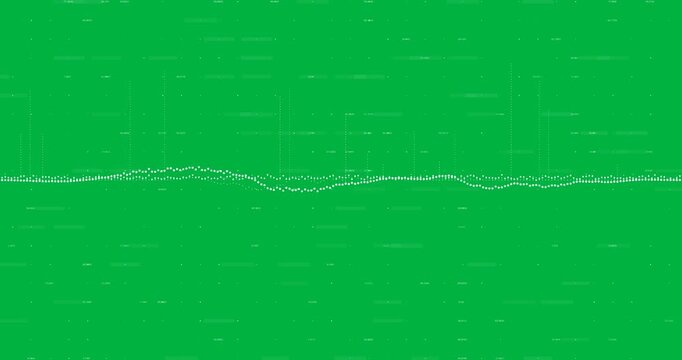 Animation of white graph turning up and down with blue blocks shivering