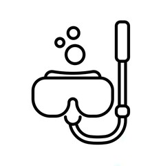 Obraz premium Snorkel Editable Stroke Icon, Thin Line Symbol, Vector UI Pack