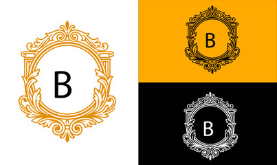 anniversary golden badge with B latter Logo