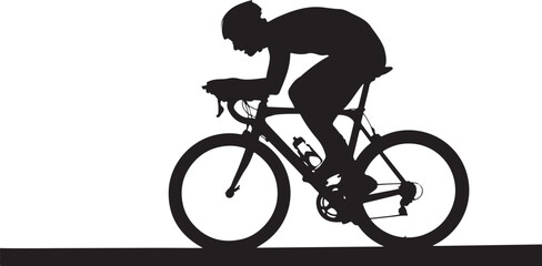 Obraz premium Silhouette of a man riding a bicycle vector illustration