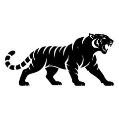 Fototapeta premium Tiger silhouette illustration wild animal
