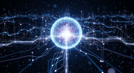 Glowing neural network with vibrant connections and data flow