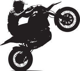 Fototapeta premium Man riding a motorcycle silhouette vector illustration