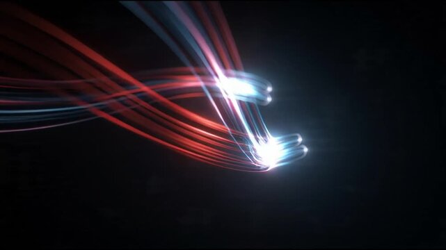 Futuristic logo reveal showcases abstract energy lines moving dynamically.