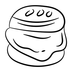 Hand Drawn Cream Bun